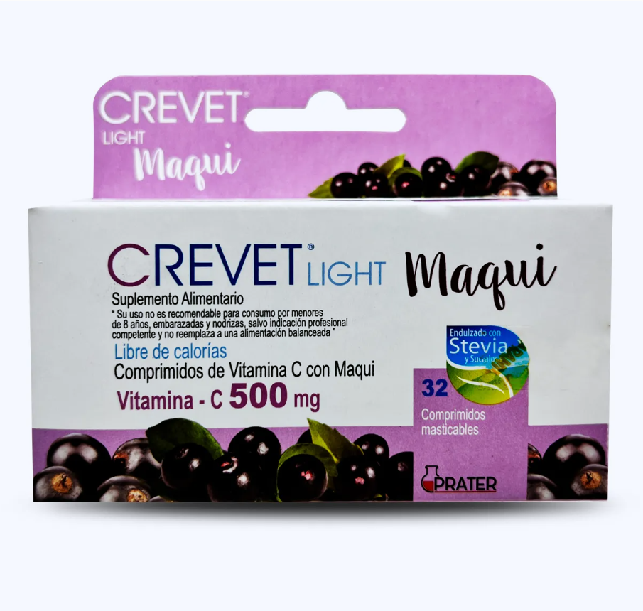 Crevet Light Maqui 500 mg 32 Comprimidos.