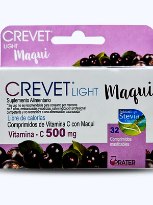 Crevet Light Maqui 500 mg 32 Comprimidos.