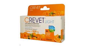 Crevet Ligth 500 mg 32 Comprimidos masticables sabor naranja.