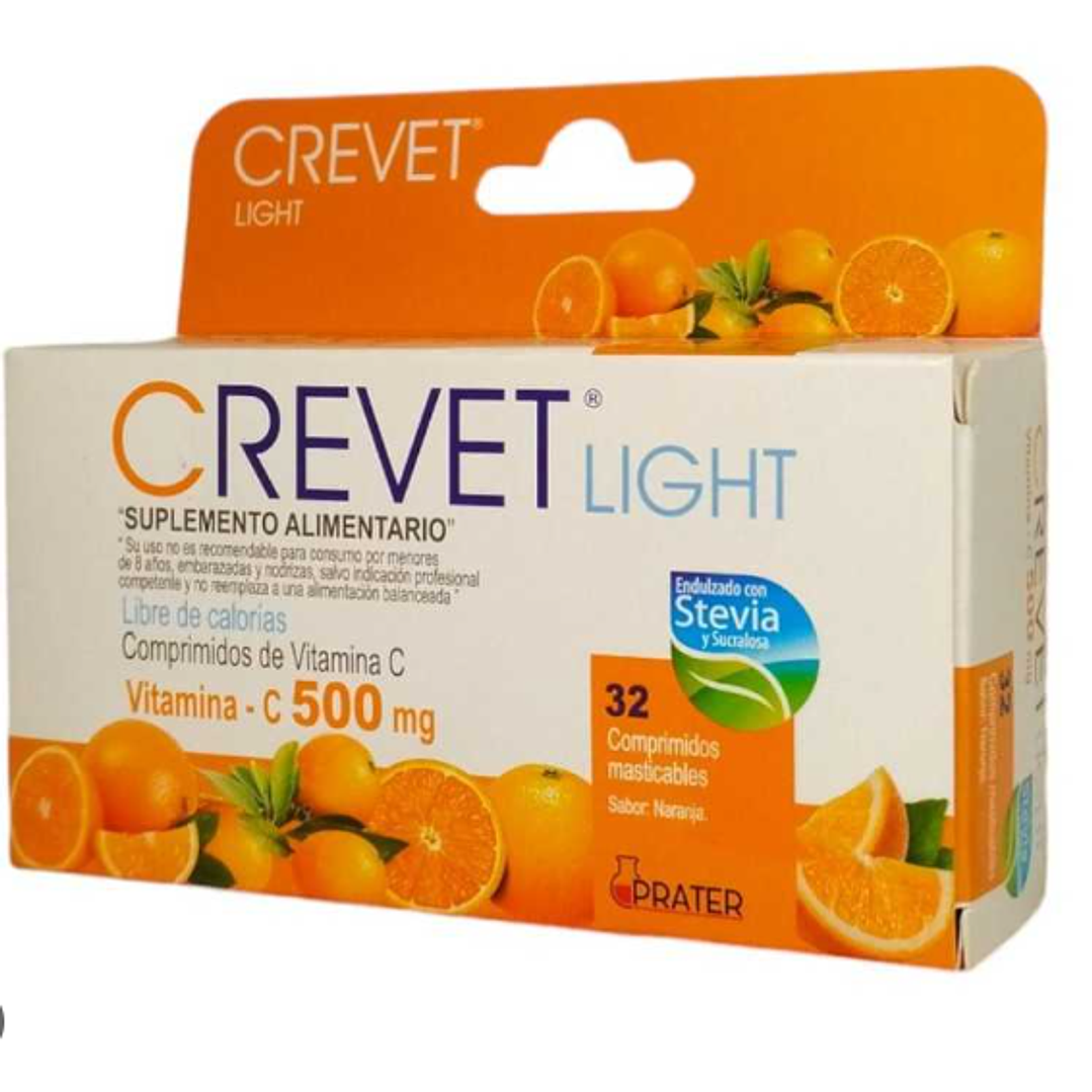 Crevet Ligth 500 mg 32 Comprimidos masticables sabor naranja. 1