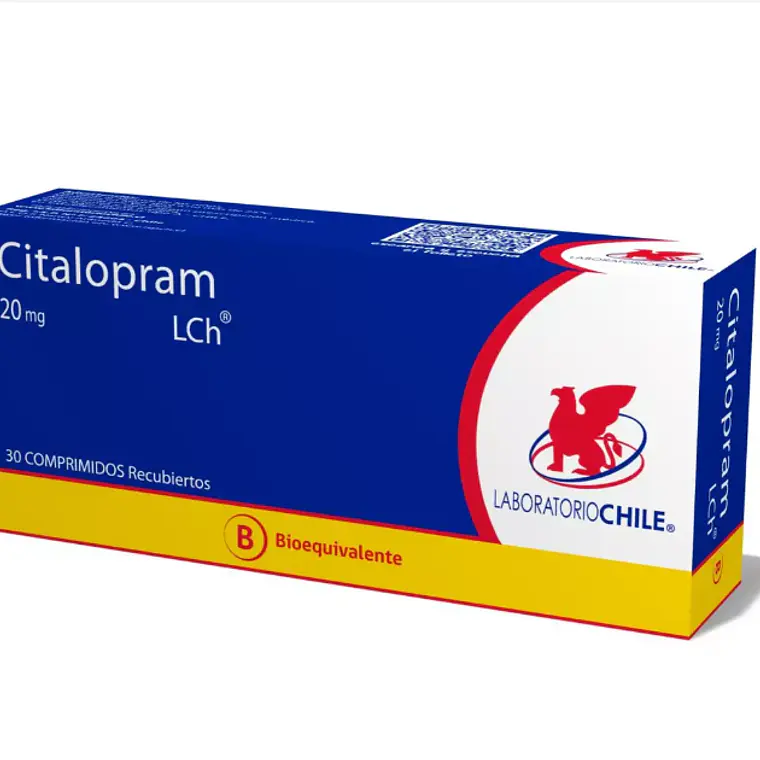 Citalopram (B) 20 mg 30 Comprimidos recubiertos. Chile  1