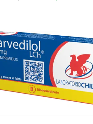 Carvedilol (B) 25 mg 30 Comprimidos. Chile 