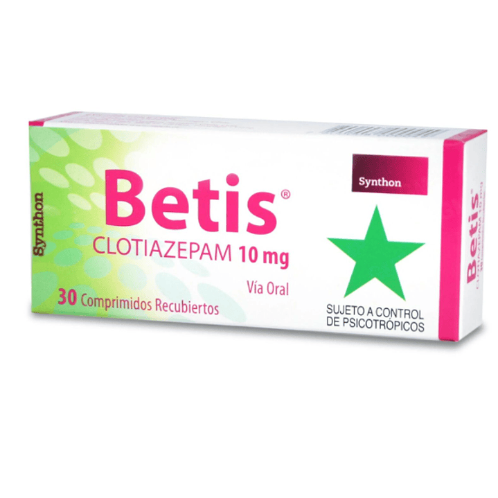 Betis Clotiazepam 10 mg 30 Comprimidos recubiertos. Solo venta en local 1