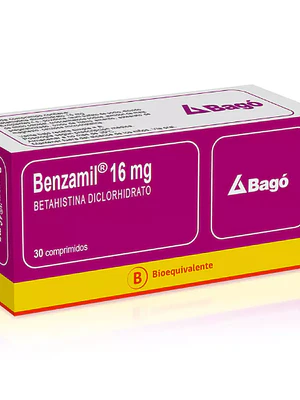 Benzamil (B) Betahistina  16 mg  30 Comprimidos.