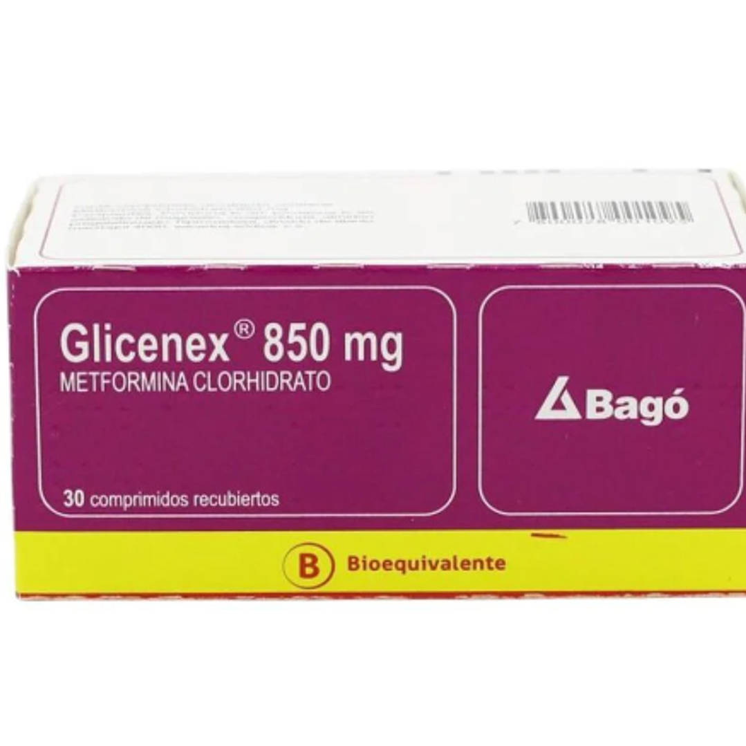 Glicenex (B) Metformina 850 mg 30 Comprimidos de liberación prolongada. 1