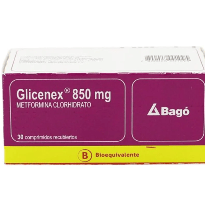 Glicenex (B) Metformina 850 mg 30 Comprimidos de liberación prolongada. 1