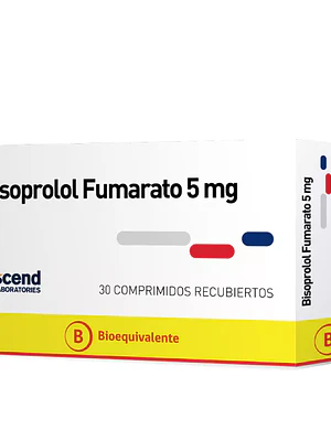 Bisoprolol (B) 5 mg 30 Comprimidos recubiertos. Ascend 