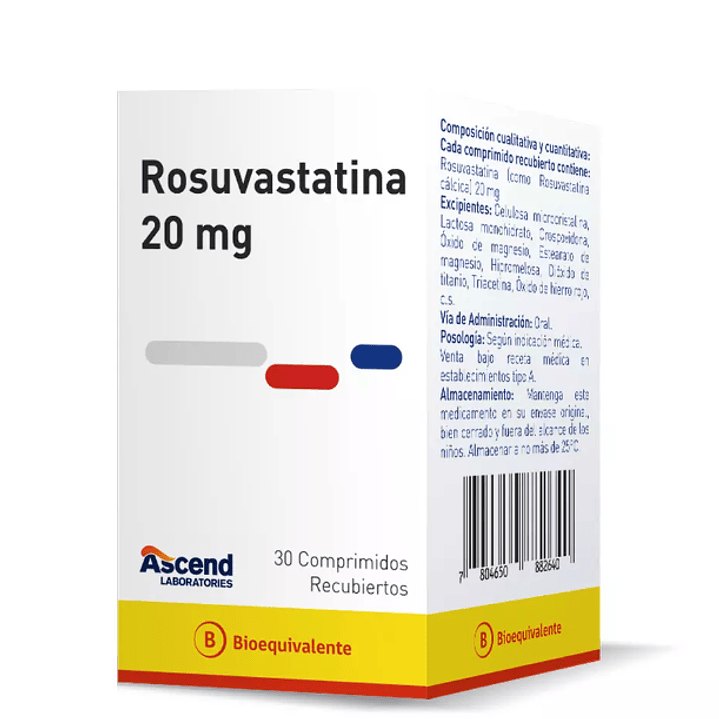 Rosuvastatina (B) 20 mg 30 Comprimidos recubiertos. 1