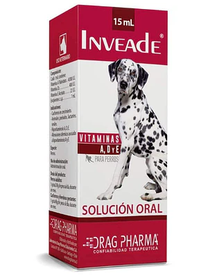 Inveade Vitaminas A,D y E Solución oral 15 ml. Uso veterinario