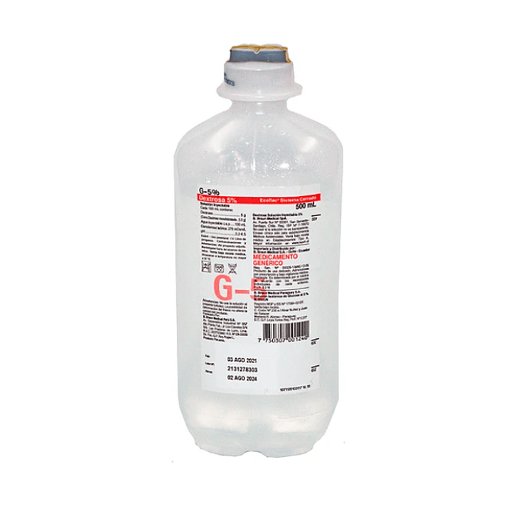 Glucosa Dextrosa 5 %  Solución inyectable 1000 ml. Braun  ( Precio unitario se vende por caja de 12 unidades) 1