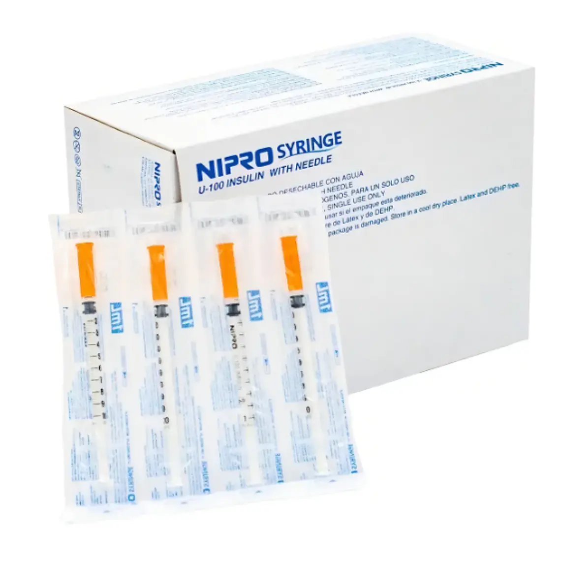 Jeringa Insulina 1 ml 100 UI 30 G x 1/2 Nipro 100 Unidades. 1