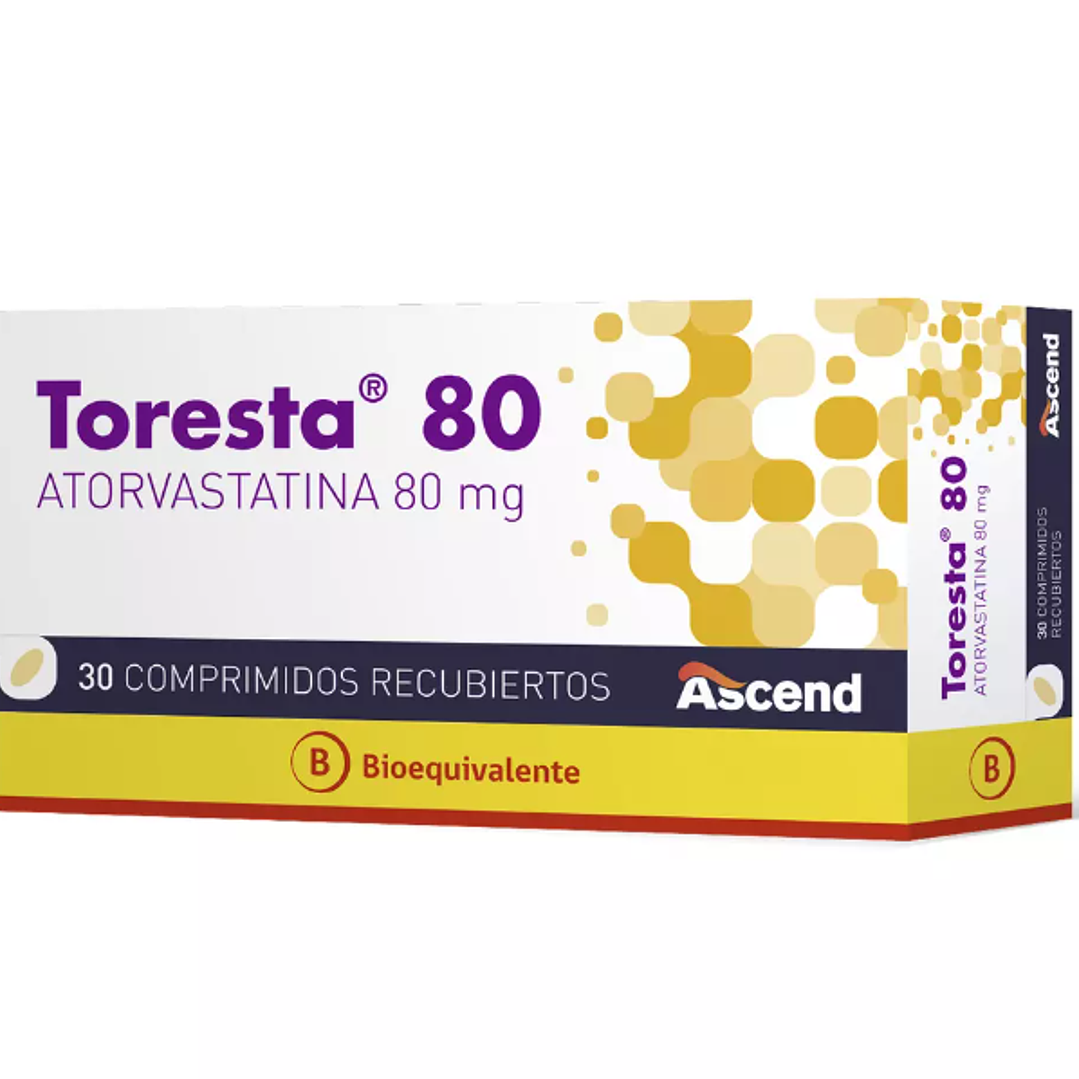 Toresta (B) Atorvastatina 80 mg 30 Comprimidos recubiertos. 1