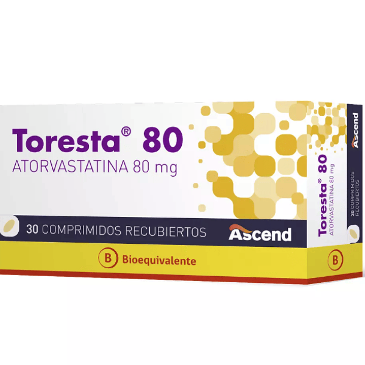 Toresta (B) Atorvastatina 80 mg 30 Comprimidos recubiertos. 1
