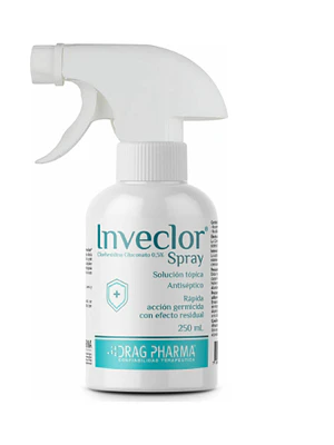 Inveclor Solución tópica antiséptico Spray 250 ml. Uso veterinario 