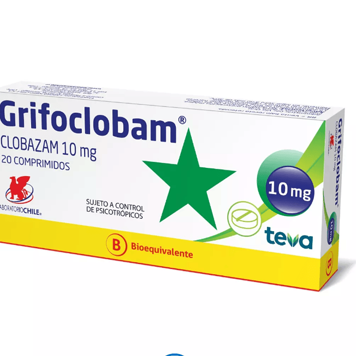 Grifoclobam Clobazam 10 mg 20 Comprimidos. Solo venta en local 1