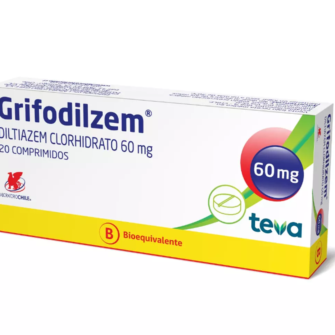 Grifodilzem (B) Diltiazem 60 mg 60 Comprimidos. 1