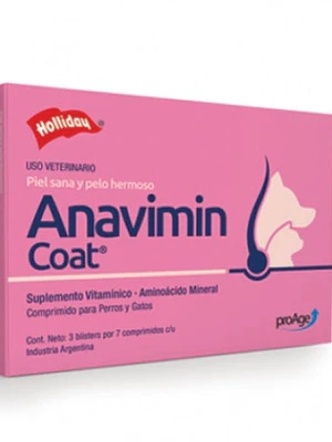 Anavimin Coat Suplemento vitamínico 21 Comprimidos. Uso veterinario