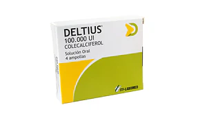 Deltius 100.000UI Colecalciferol Solución oral 4 Ampollas.
