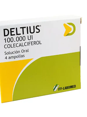 Deltius 100.000UI Colecalciferol Solución oral 4 Ampollas.