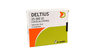 Deltius 25.000UI  Colecalciferol Solución oral 4 Ampollas.