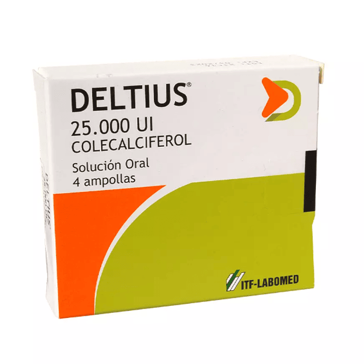 Deltius 25.000UI  Colecalciferol Solución oral 4 Ampollas. 1