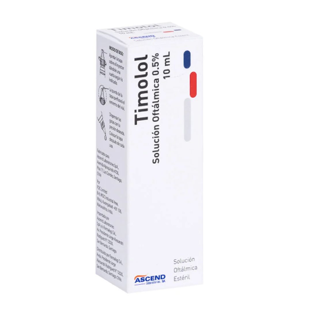Timolol (B) 0,5 % Solución oftálmica 10 ml. Ascend 1