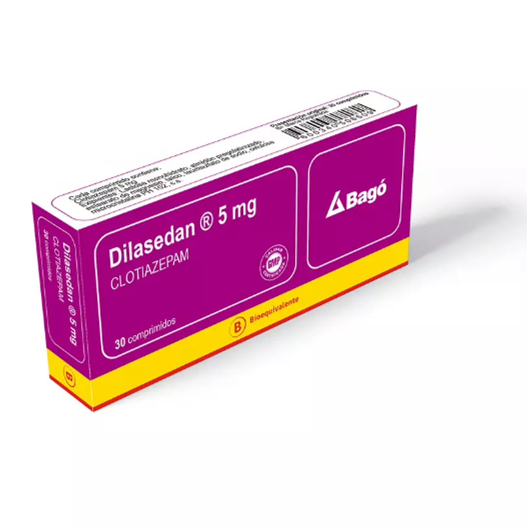 Dilasedan (B) Clotiazepam 5 mg 30 Comprimidos. Medicamento controlado venta presencial. 1