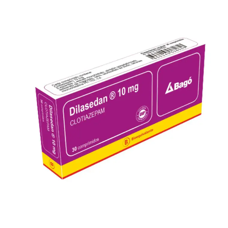 Dilasedan (B) Clotiazepam 10 mg 30 Comprimidos. Medicamento controlado compra presencial. 1