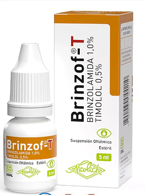 Brinzof-T Brinzolamida Timolol Solución oftálmica 5 ml.