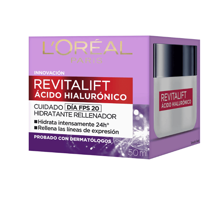 Revitalif Ácido hialurónico Cuidado día hidratante rellenador 50 ml. L'oréal 1