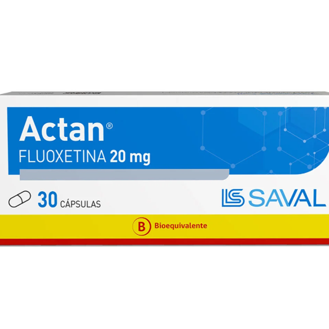 Actan (B) Fluoxetina 20 mg 30 Cápsulas. 1