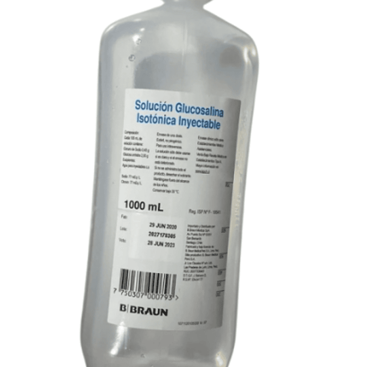 Solución Glucosalina Isotónica Inyectable 1000 ml Caja de 10 Unidades. Sanderson 1