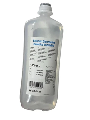 Solución Glucosalina Isotónica inyectable 1000 ml Caja de 12 Unidades. Braun ( Precio unitario)