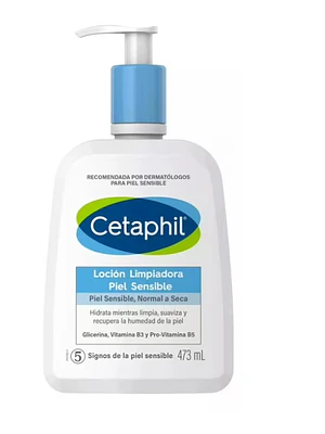 Cetaphil Loción limpiadora piel sensible 473 ml.