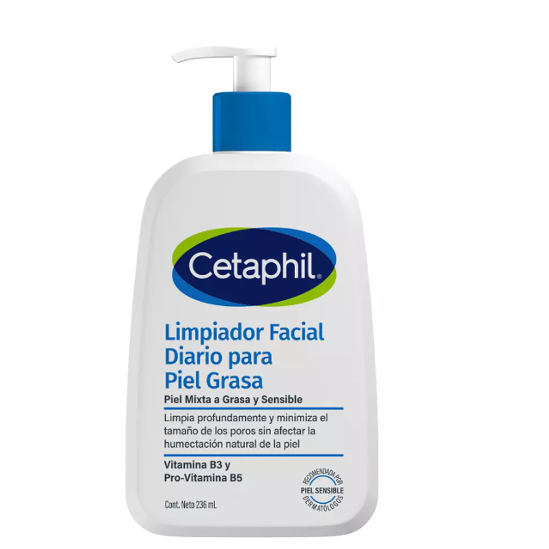 Cetaphil Limpiador facial diario para piel grasa 236 ml. 1
