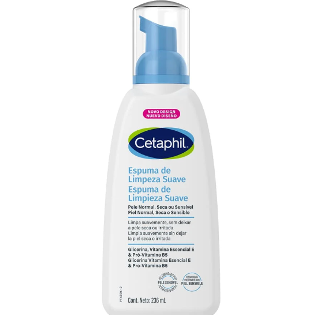 Cetaphil Espuma de limpieza suave, piel sensible 236 ml. 1