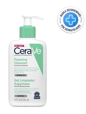 Cerave Gel limpiador espumoso 236 ml.