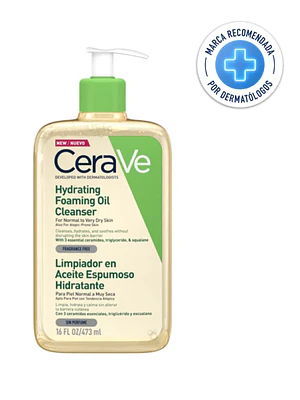 Cerave Limpiador en aceite espumoso hidratante 473 ml.