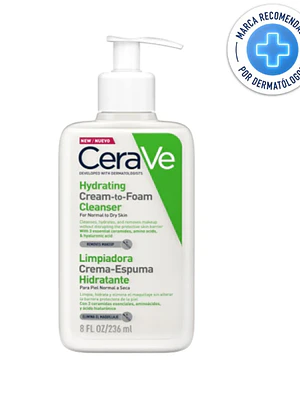 Cerave Limpiadora crema-espuma hidratante 236 ml.