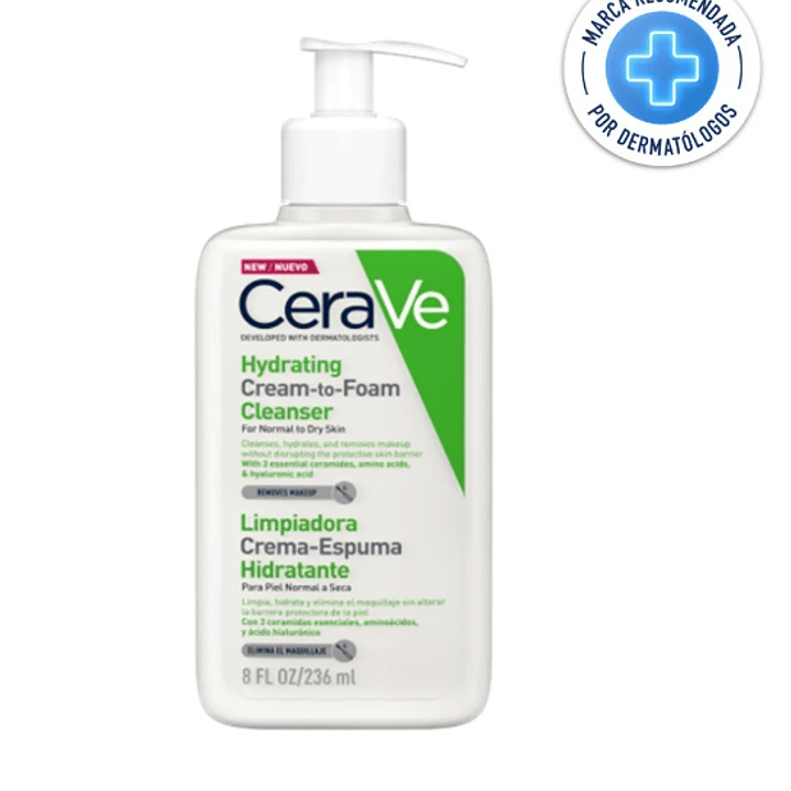 Cerave Limpiadora crema-espuma hidratante 236 ml. 1