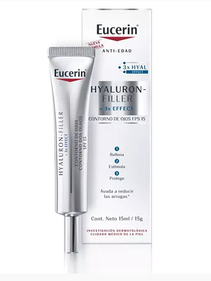 Eucerin anti-edad Hyaluron-filler 3 effect Contorno de ojos FPS 15, 15 ml.