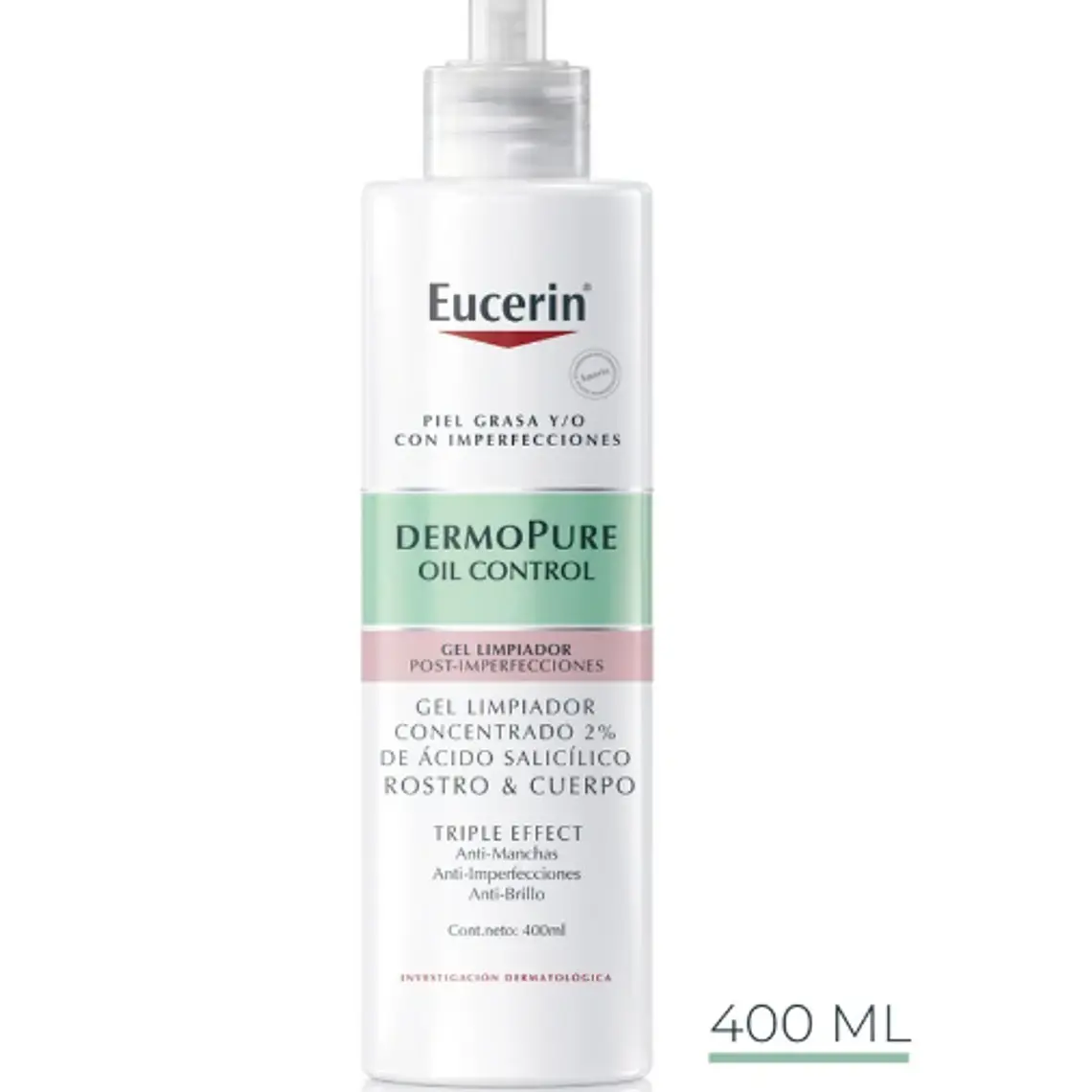 Eucerin Dermo Pure Oil Control Gel limpiador 3xeffect 400 ml. 1