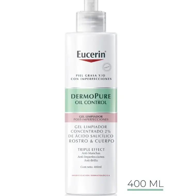Eucerin Dermo Pure Oil Control Gel limpiador 3xeffect 400 ml. 1