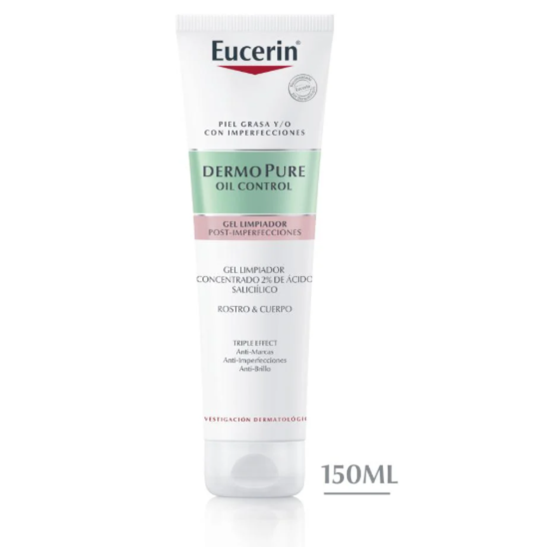 Eucerin Dermo Pure Oil control Gel limpiador 3x effec 150 ml. 1