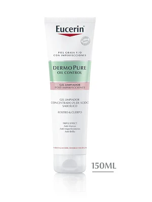 Eucerin Dermo Pure Oil control Gel limpiador 3x effec 150 ml.