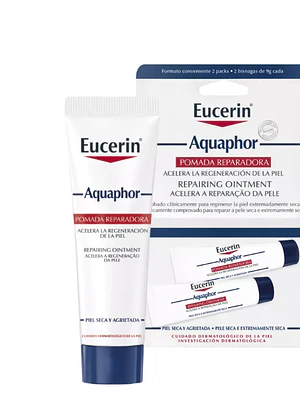 Eucerin Aquaphor Pomada reparadora Piel seca 10. Pack 2 unidades.