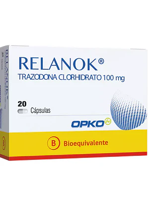 Relanok (B) Trazodona 100 mg 20 Cápsulas.