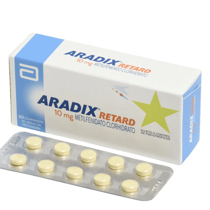 Aradix Retard Metilfenidato 10mg 30 Comprimidos Prolongados ( solo venta en local ) 1