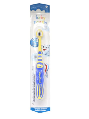 Cepillo de dientes Aquafresh baby Teeth Etapa 0 a 2 años.