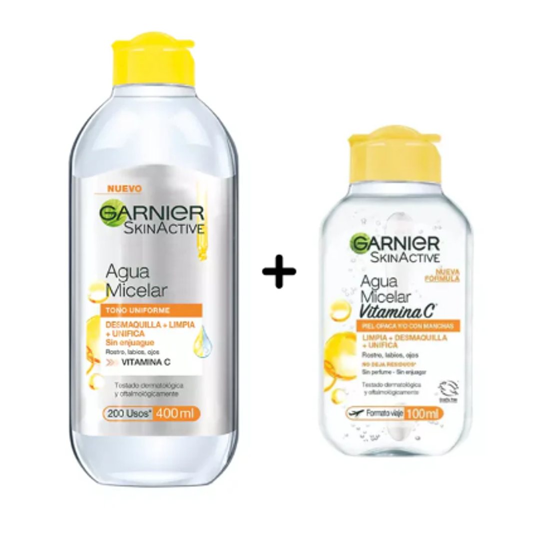 Garnier Skin active Agua micelar 400 ml + Vitamina C 100 ml. 1